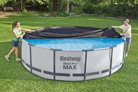 Тент для бассейнов каркасных и с надувным бортом Fast Set 366см (D370см), Bestway 58037 BW