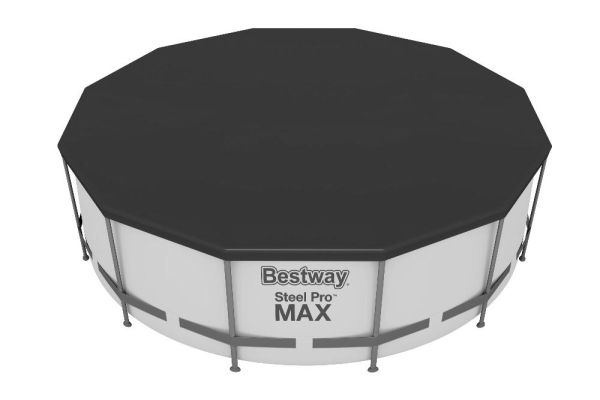Тент для бассейнов каркасных и с надувным бортом Fast Set 366см (D370см), Bestway 58037 BW