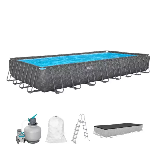Каркасный прямоугольный бассейн 956х488х132см "APX" 365 52231л, песч.фил-нас, лестн, тент, полисферы