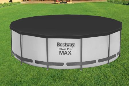 Тент для бассейнов каркасных и с надувным бортом Fast Set 366см (D370см), Bestway 58037 BW