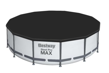 Каркасный бассейн Steel Pro Max 427х107см, 13030л, фил.-насос 3028л/ч, лестница, тент, Bestway 56950 BW