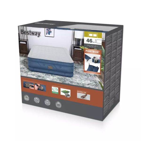 Надувная кровать 152х203х46см "Snugable Top" встр.насос 220В, до 300кг, Bestway 69075 BW