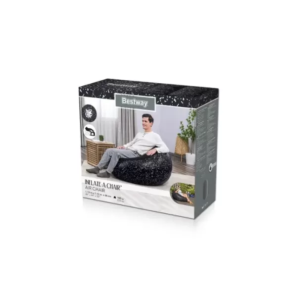 Надувное кресло 112x112x66см "Inflate-A-Chair" черное, до 100кг, Bestway 75153 BW