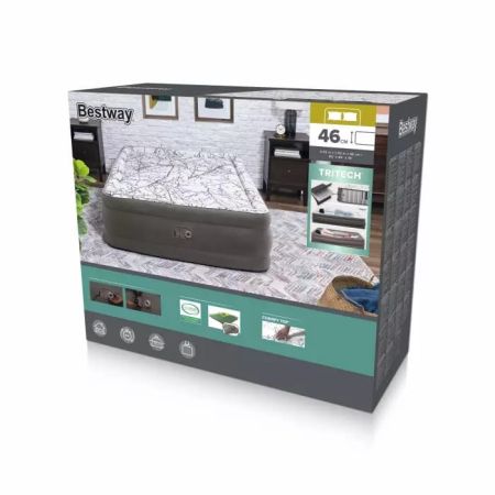 Надувная кровать 152х203х46см, встр.насос 220В, до 300кг, Bestway 67486 BW