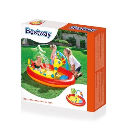 Игровой бассейн 192х150х88см с разбрызгивателем и кольцами, 160л, Bestway 53026 BW