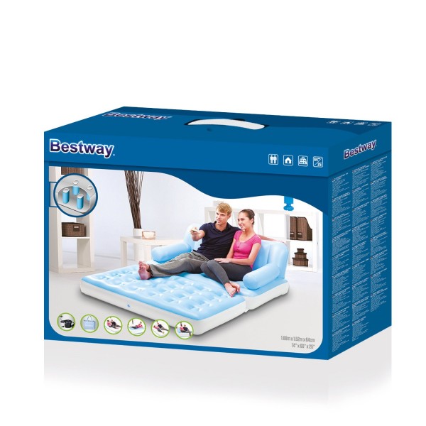 Надувной диван-трансформер 188х152х64см "Double 5-in-1" эл.насос 220В, Bestway 75038 BW