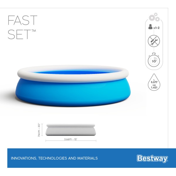 Бассейн Fast Set 366х76см, 5377л, Bestway 57273 BW