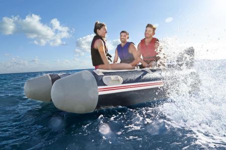 Надувная лодка "Mirovia Pro" 330х162х44см с жёстким дном, вёсла 162см, насос, транец, до 640кг, Bestway 65049 BW