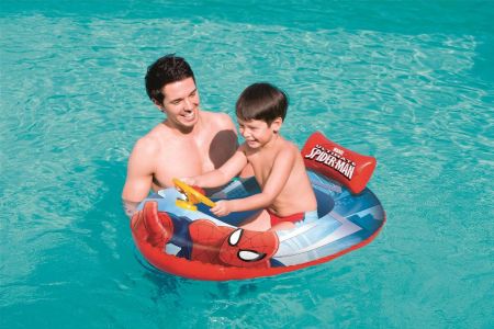 Надувная лодочка 112х71см "Spider-Man" с окошком, 3-6 лет, Bestway 98009 BW