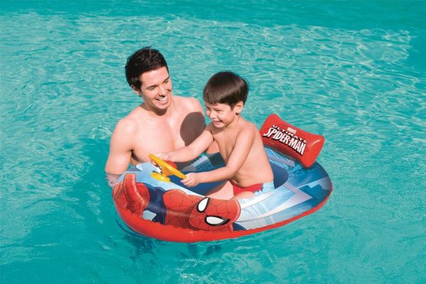 Надувная лодочка 112х71см "Spider-Man" с окошком, 3-6 лет, Bestway 98009 BW