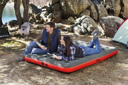Надувной матрас 152х203х22см "Roll & Relax" с сумкой-насосом, до 300кг, Bestway 67703 BW