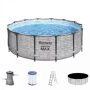 Каркасный бассейн Steel Pro MAX 427х122см, 15232л, фил.-насос 3028л/ч, лестница, тент, Bestway 5619D BW