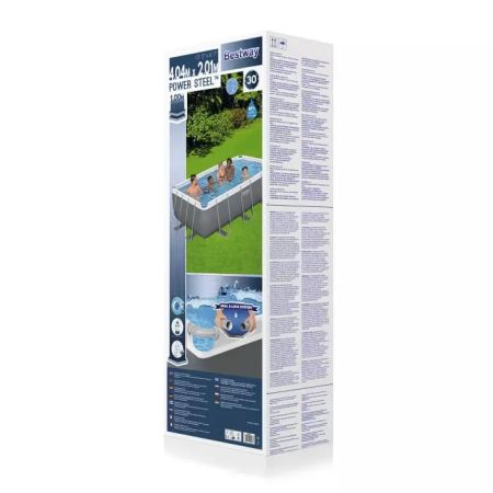 Каркасный бассейн Power Steel 404х201х100см, 6478л, песч.фил.-нас. 2006л/ч, лестница, Bestway 56442 BW