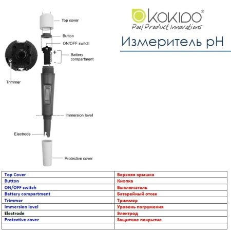 Цифровой тестер Kokido, рН-метр, в виде карандаша (K977CS), KOKIDO AQ12307
