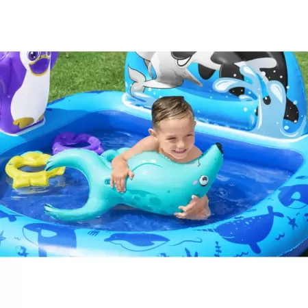 Детский надувной бассейн 134x131x73cм "Polar Pals" с игрушками, 84 л, от 2 лет, Bestway 53156 BW