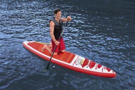 SUP-доска "Fastblast Tech" 381x76x15см, насос, весло, лиш, ремнабор, сумка, до 120кг, Bestway 65343 BW
