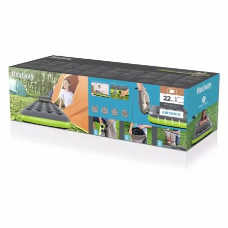 Надувной матрас 99х188х22см "Roll & Relax" с сумкой-насосом, до 150кг, Bestway 67619 BW