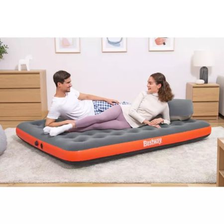 Надувной матрас 152х203х22см "Roll & Relax" с сумкой-насосом, до 300кг, Bestway 67703 BW