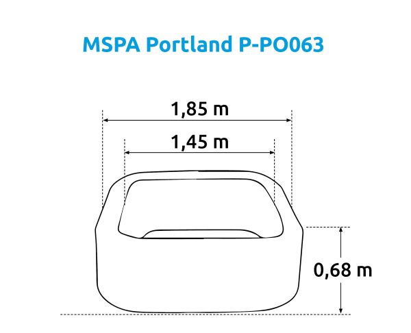 СПА-бассейн 185х185х68см "Portland" 930л, квадратный, аэромассаж, MSpa P-PO063