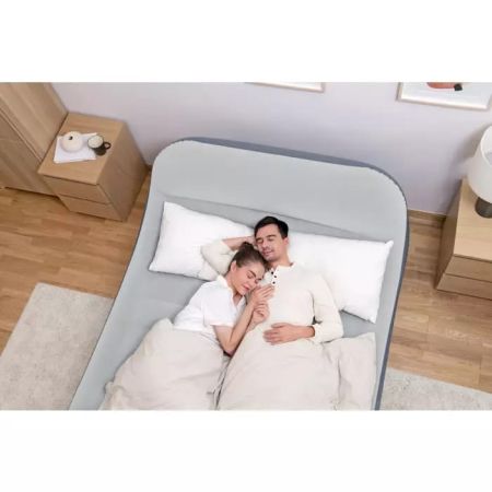 Надувная кровать 152х226х84(46)см "SleekFlow" с изголовьем, встр.нас. 220В, Bestway 67923 BW