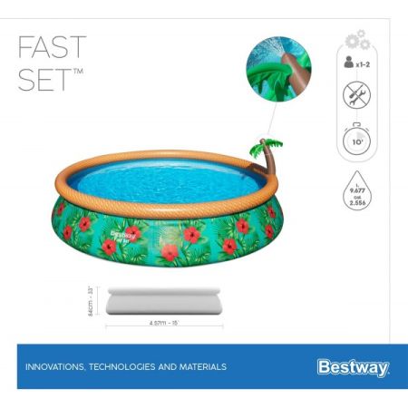 Бассейн Fast Set 457х84см, 9677л, фил.-насос 2006л/ч, Bestway 57416 BW