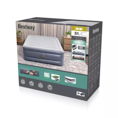 Надувная кровать 152х203х51см "Tritech Air" встр.насос 220В, до 300кг, Bestway 6713I BW