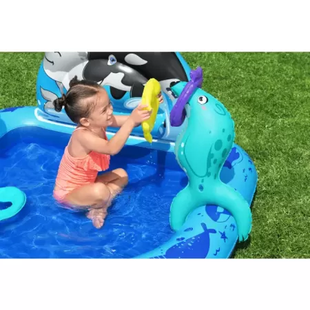 Детский надувной бассейн 134x131x73cм "Polar Pals" с игрушками, 84 л, от 2 лет, Bestway 53156 BW