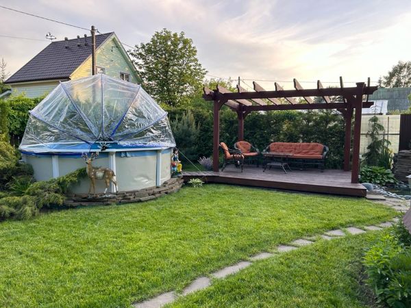 Круглый купольный тент Pool Tent на бассейн диаметром 305см, синий, Pool Tent PT305-B