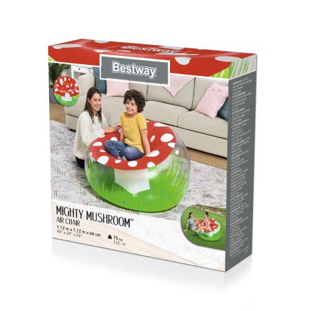Надувное кресло "Mighty Mushroom" 112x112x66см, до 75 кг, от 6 лет, Bestway 75123 BW