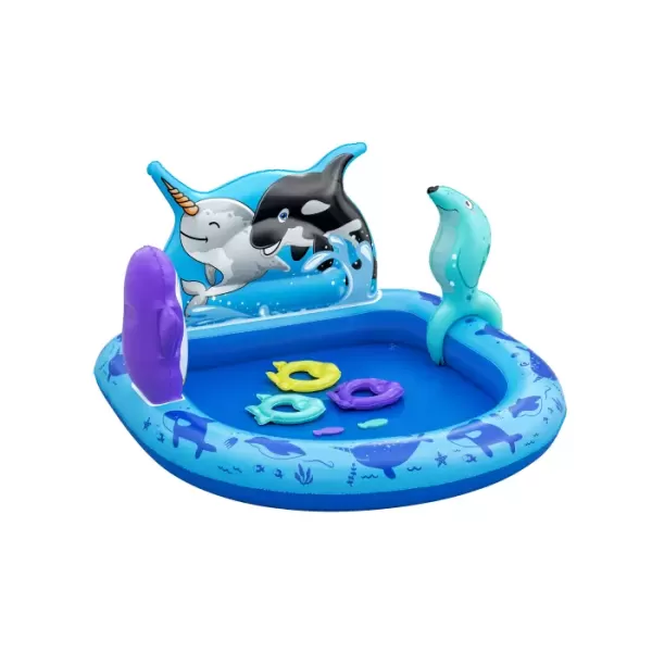 Детский надувной бассейн 134x131x73cм "Polar Pals" с игрушками, 84 л, от 2 лет, Bestway 53156 BW