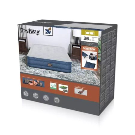 Надувная кровать 152х203х36см "Fortech Snugable Top" встр.насос 220В, до 300кг, Bestway 69135 BW