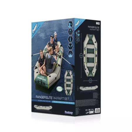Надувная лодка "Ranger Elite X4 Raft Set" 320х148х47см, вёсла , насос 62086, до 500кг, Bestway 65157 BW