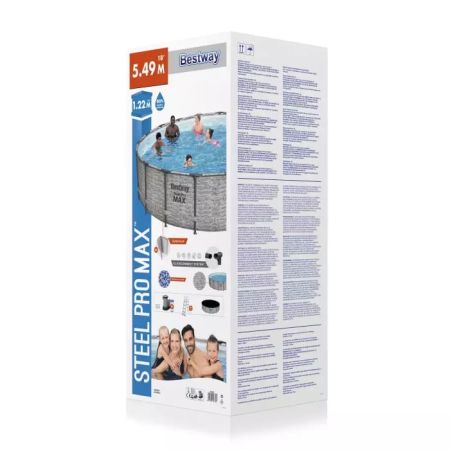 Каркасный бассейн Steel Pro MAX 549х122см, 23062л, фил.-насос 5678л/ч, лестница, тент, Bestway 5618Y BW