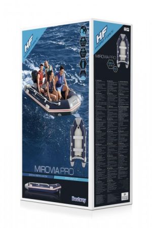 Надувная лодка "Mirovia Pro" 330х162х44см с жёстким дном, вёсла 162см, насос, транец, до 640кг, Bestway 65049 BW