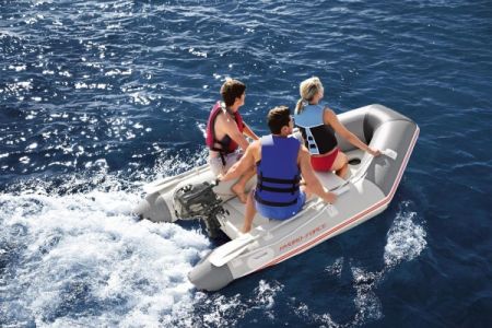 Надувная лодка "Caspian Pro" 280х152х42см с жёстким дном, вёсла 162см, насос, транец, до 480кг, Bestway 65047 BW
