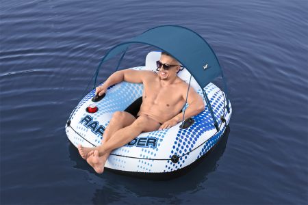 Надувной круг-кресло 137x137см "Rapid Rider" с ручками и подстаканником, навес, до 100 кг, Bestway 43725 BW